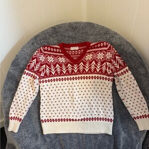 Vintage Covington Fair Isle, Cotton Red and White Patterned Sweater